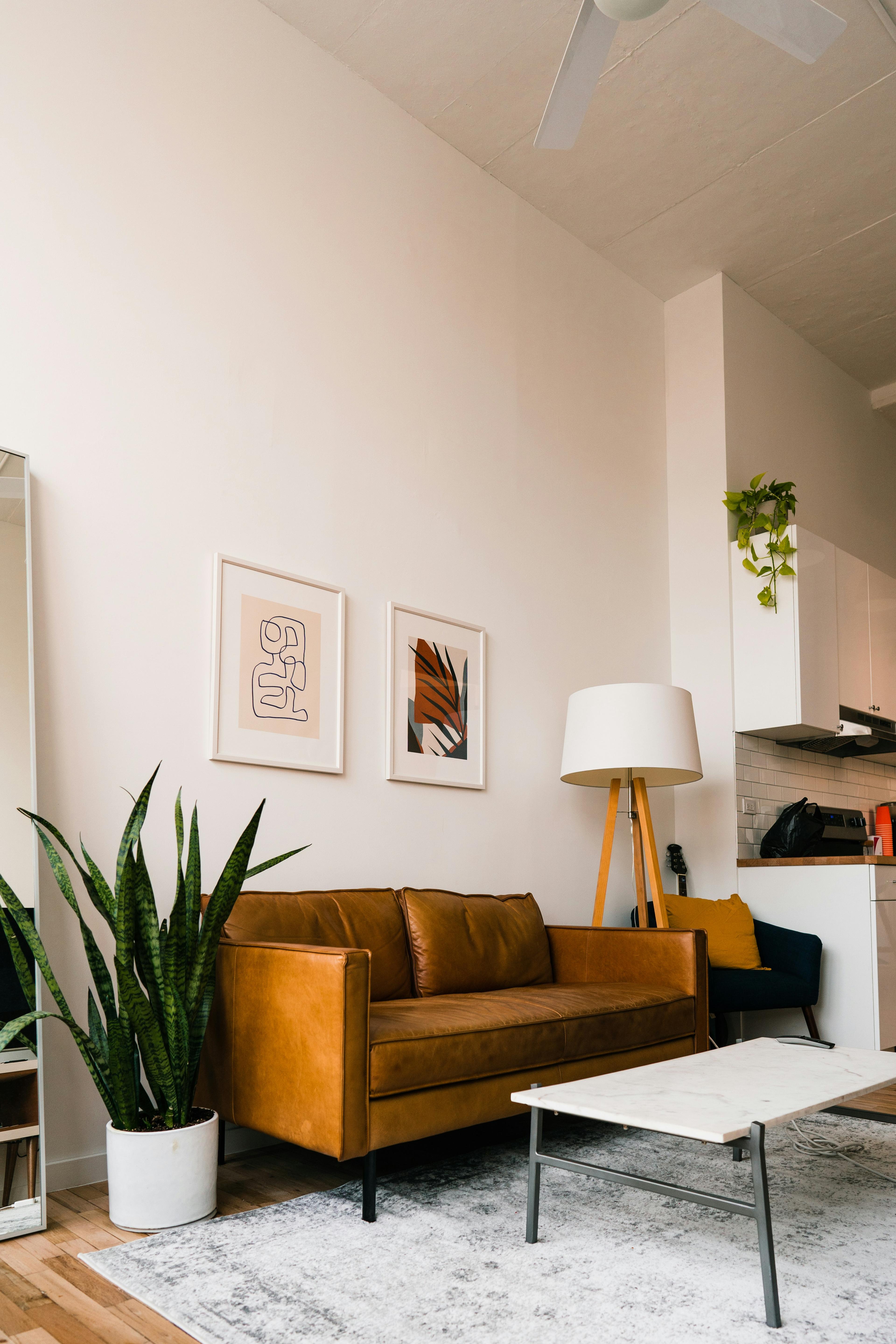 Happy homeowner in a clean home